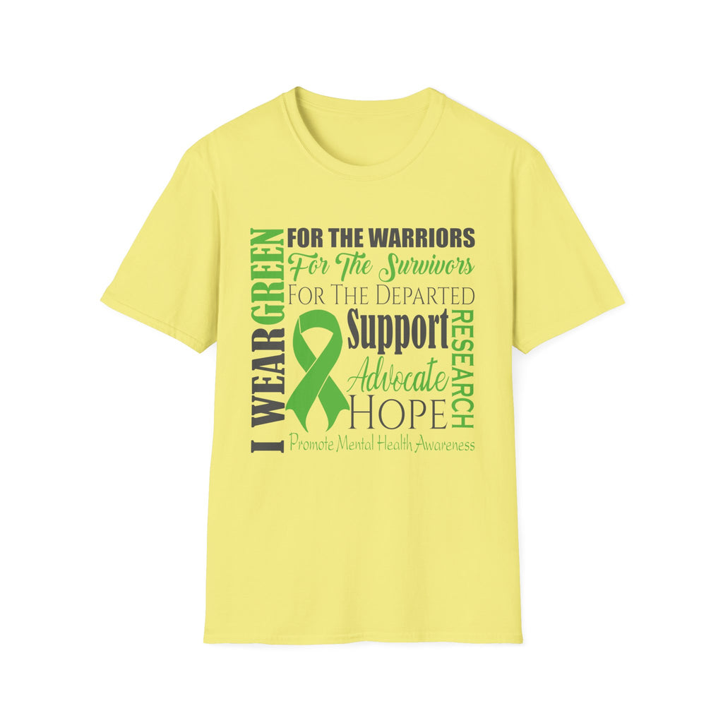 I Wear Green Awareness — Support, Hope & Research T-Shirt