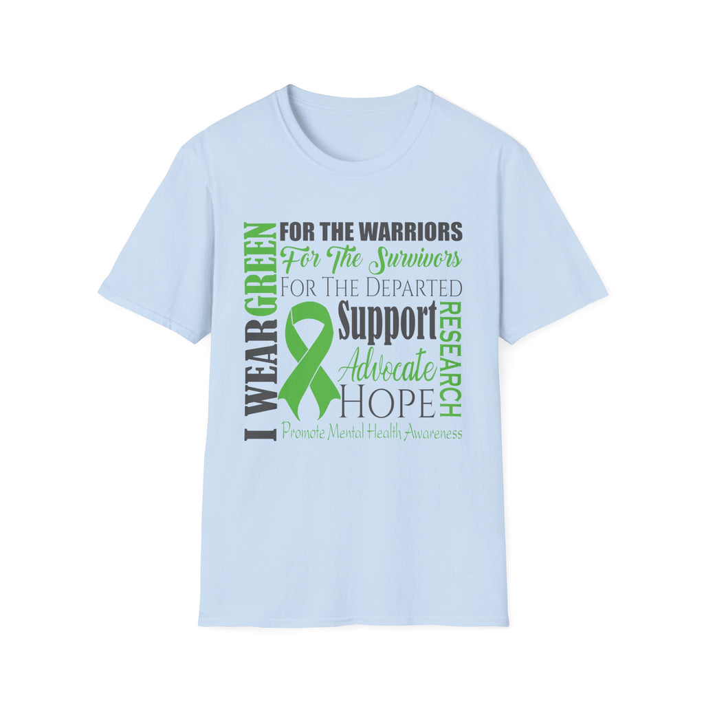 I Wear Green Awareness — Support, Hope & Research T-Shirt